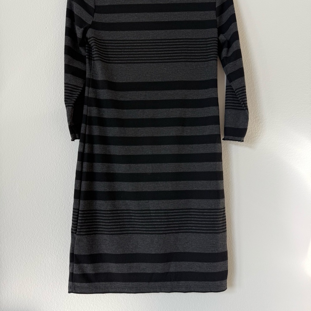 Socialite Nordstrom Black Gray Striped Mini Dress M - Picture 8 of 17